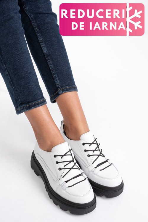 Pantofi sport albi piele naturala 2pc12632np