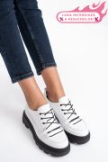 PANTOFI SPORT ALBI PIELE NATURALA 2PC12632NP