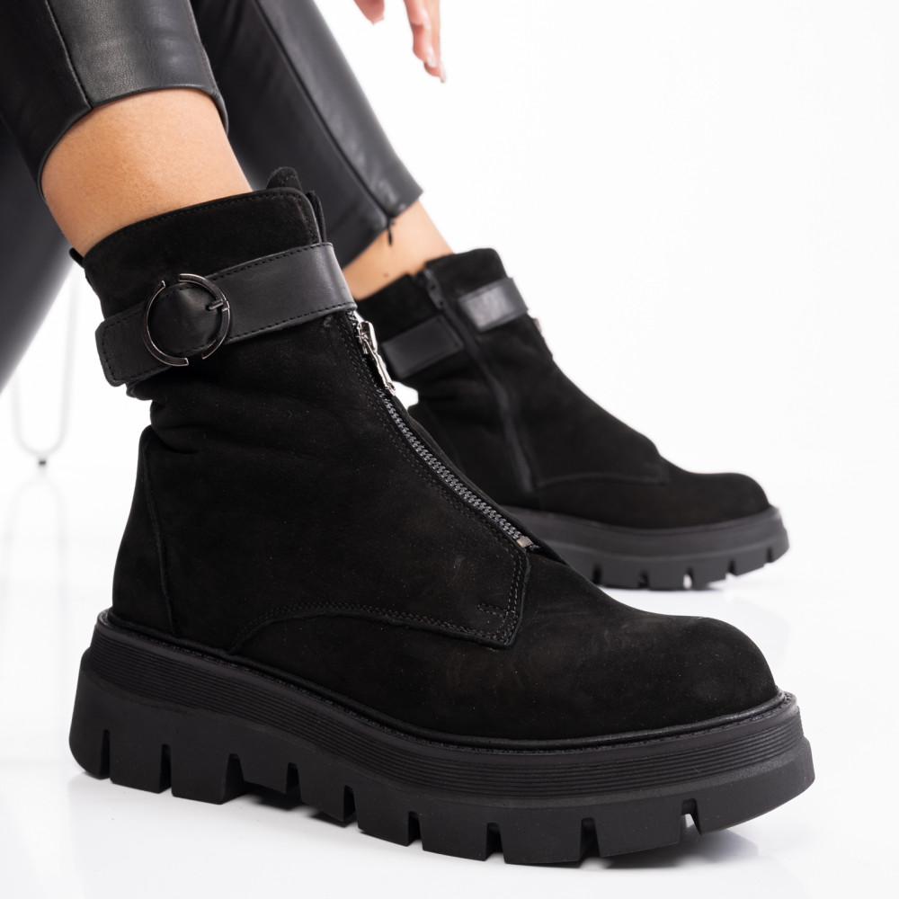 GHETE NEGRE PIELE NATURALA 2PC12896