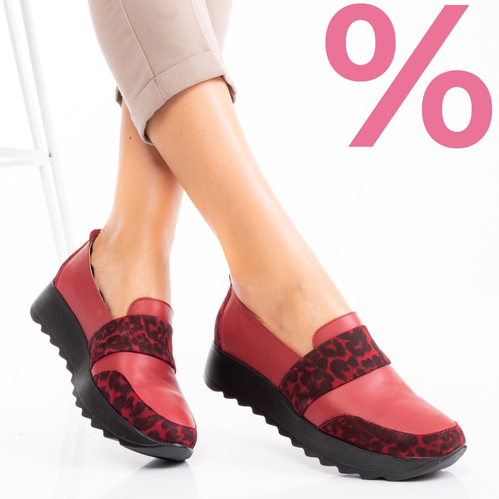 MOCASINI ROSII LEO PIELE NATURALA 2PC022