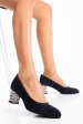 Pantofi bleumarin toc color piele naturala intoarsa 1pc507