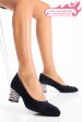 Pantofi bleumarin toc color piele naturala intoarsa 1pc507