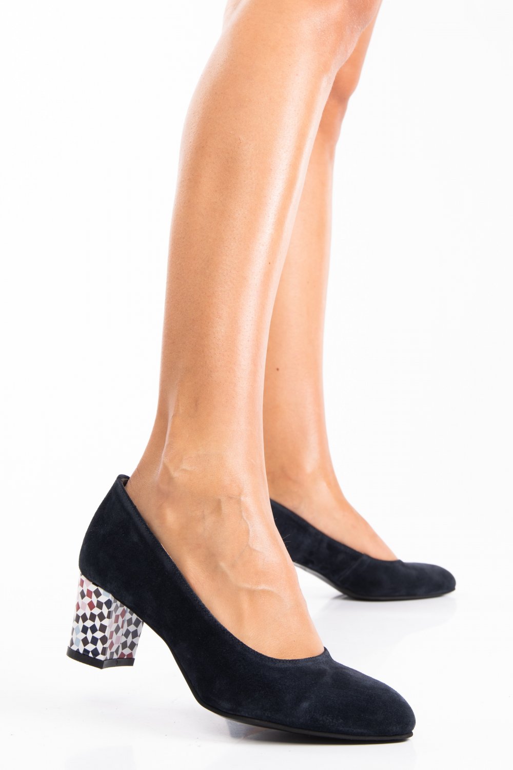 PANTOFI BLEUMARIN TOC COLOR PIELE NATURALA INTOARSA 1PC507