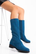 CIZME ALBASTRE PIELE NATURALA INTOARSA 7PC01