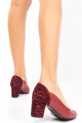 PANTOFI BORDO ANIMAL PRINT PIELE NATURALA 3SPC021