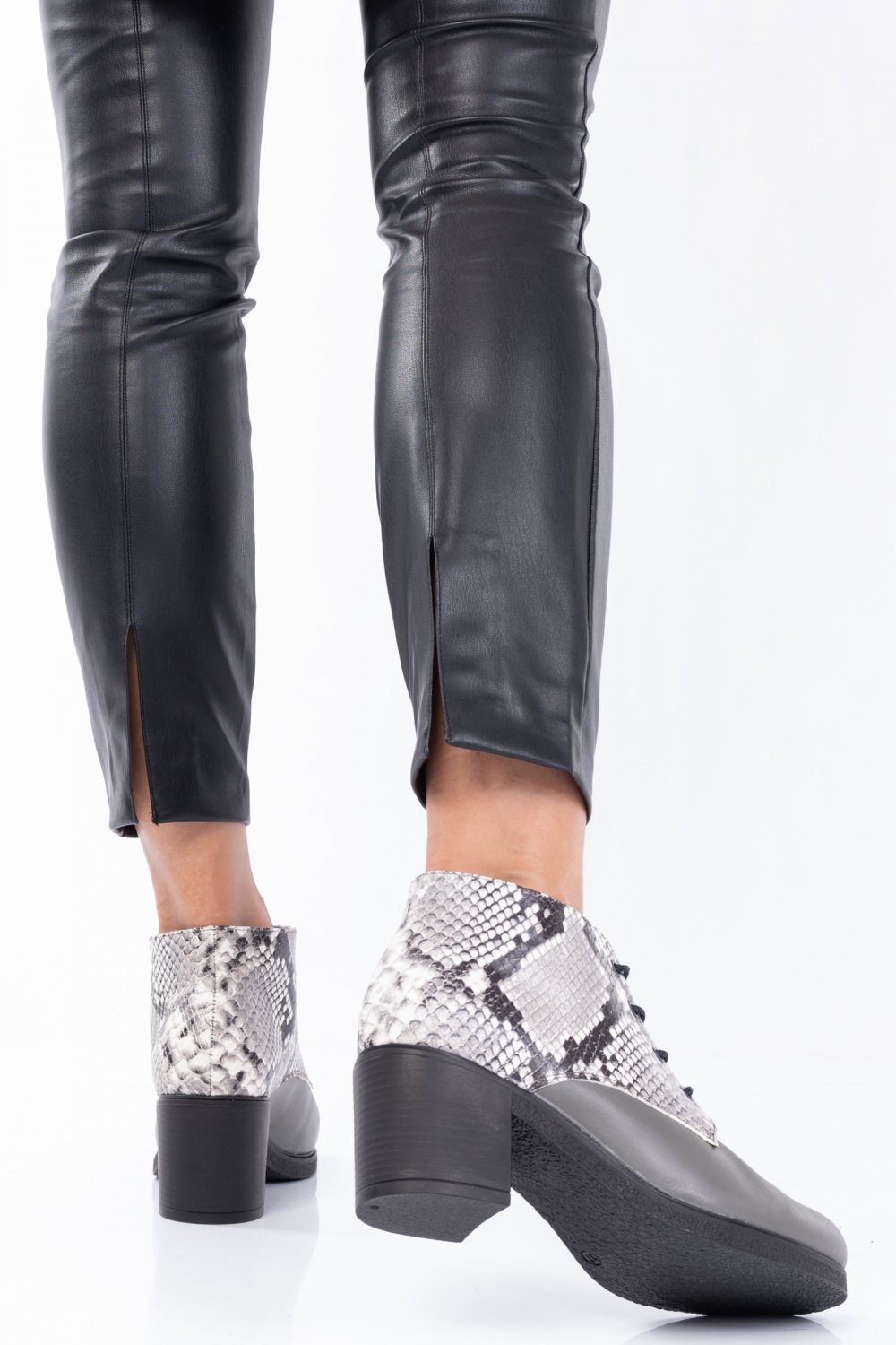 BOTINE GRI CRO PIELE NATURALA 0PC6