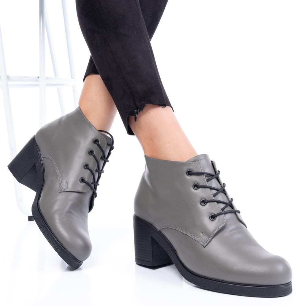 BOTINE GRI PIELE NATURALA 0PC6