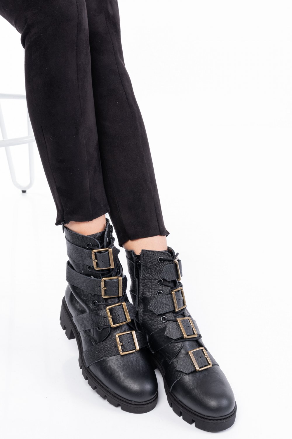 GHETE NEGRE PIELE NATURALA 1PC50