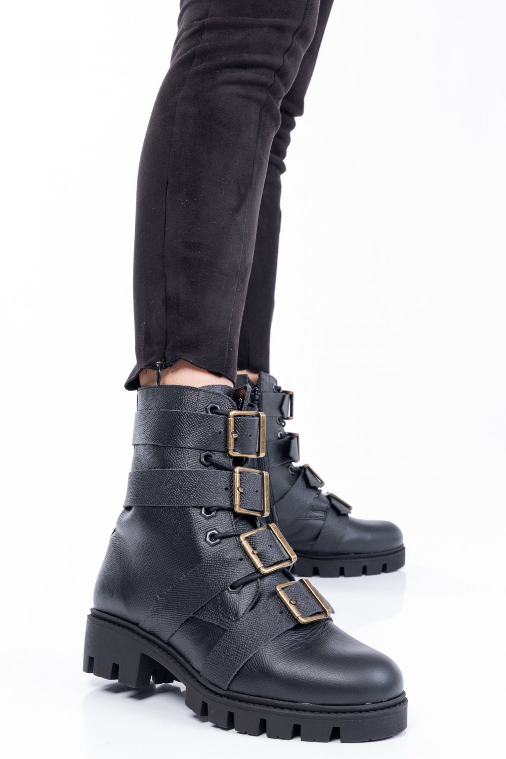 GHETE NEGRE PIELE NATURALA 1PC50