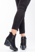 BOTINE NEGRE PIELE NATURALA INTOARSA 3PC129