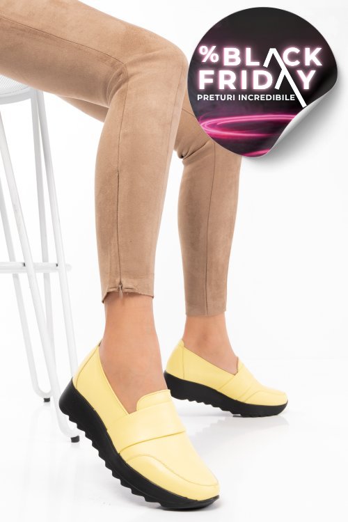 Mocasini galbeni piele naturala 2pc022