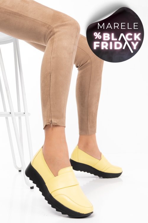 Mocasini galbeni piele naturala 2pc022