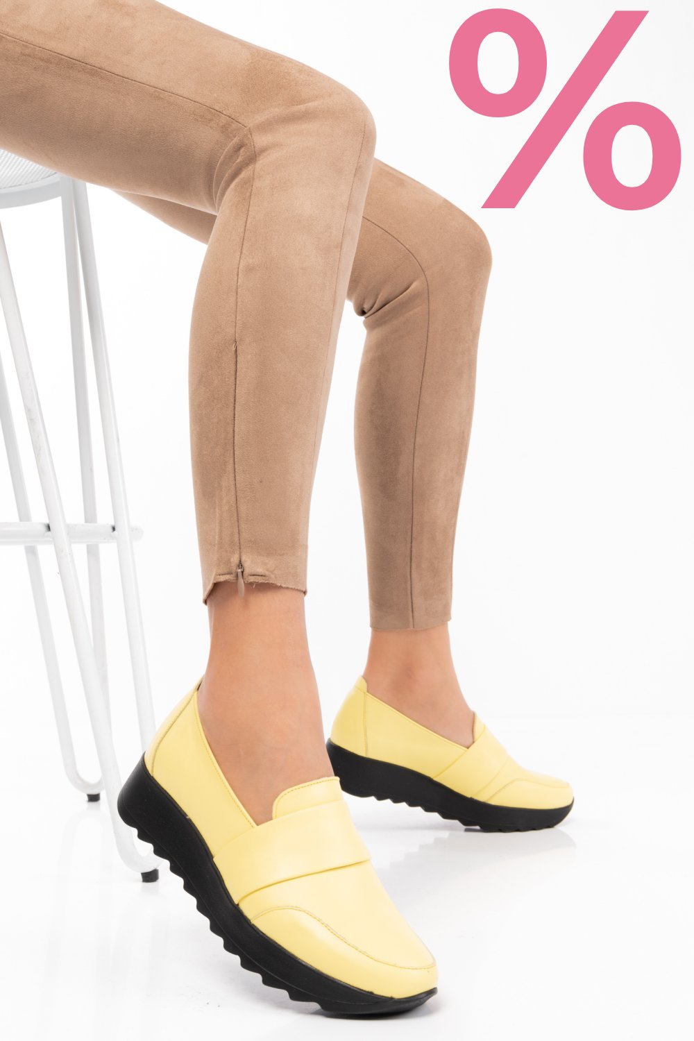 MOCASINI GALBENI PIELE NATURALA 2PC022
