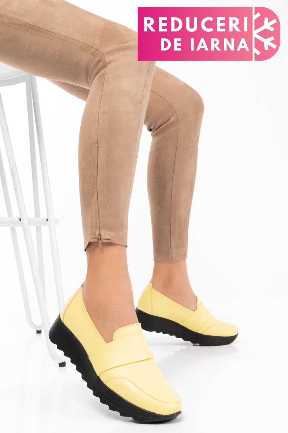 MOCASINI GALBENI PIELE NATURALA 2PC022