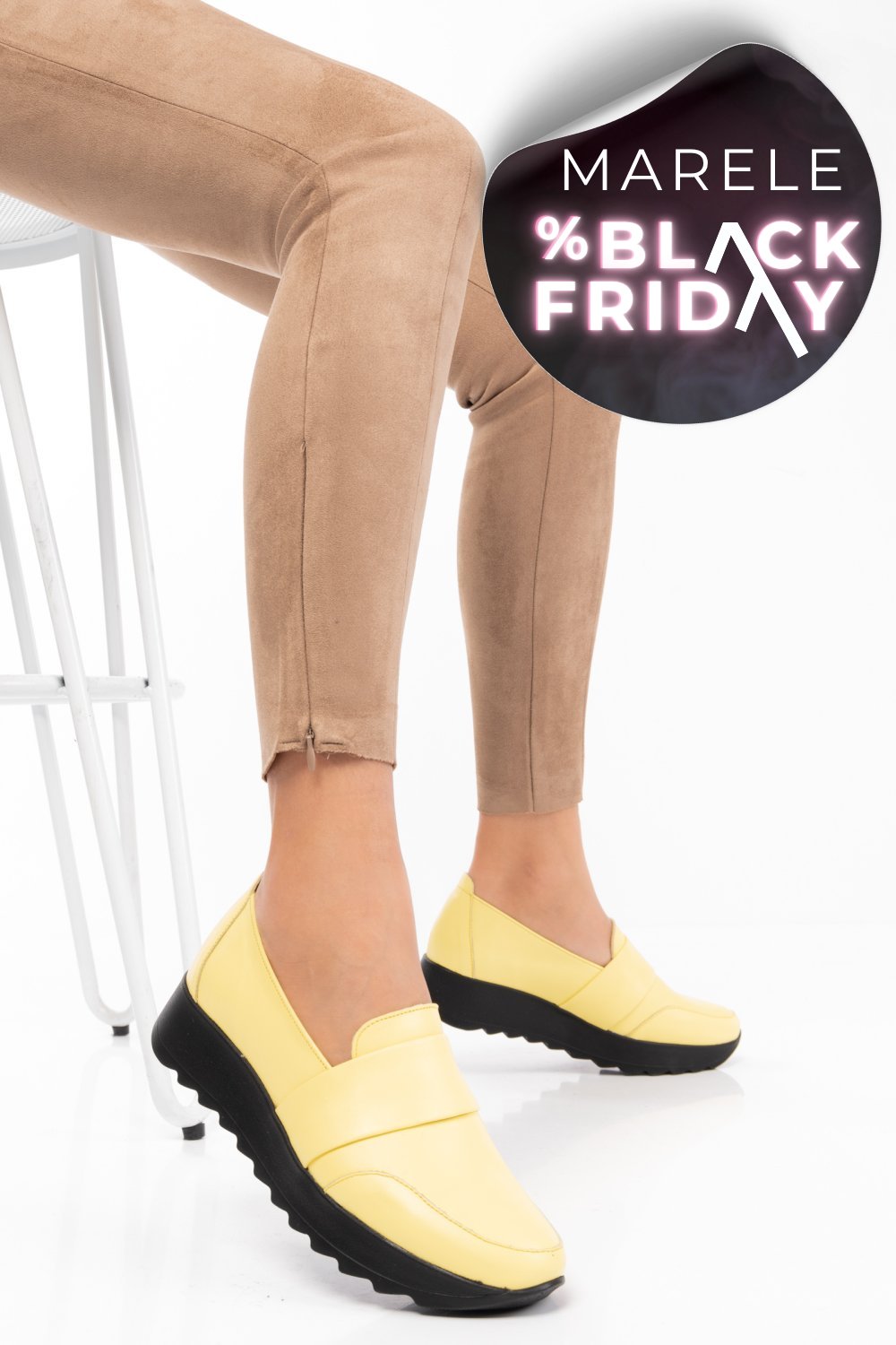 MOCASINI GALBENI PIELE NATURALA 2PC022