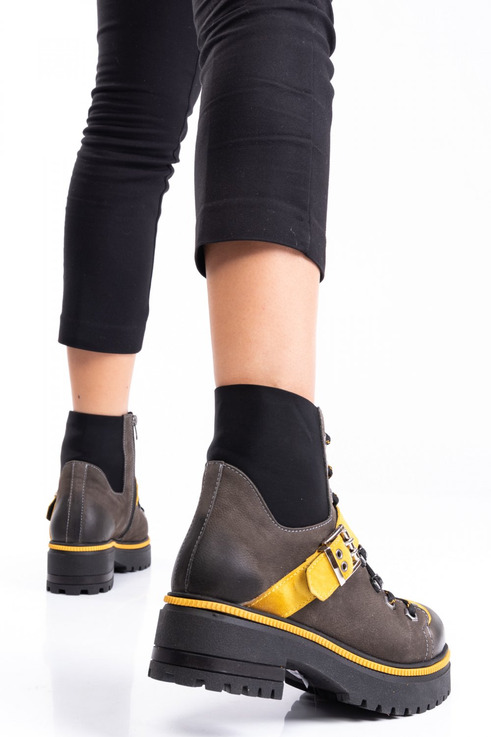 GHETE GRI PIELE NATURALA 5PC143