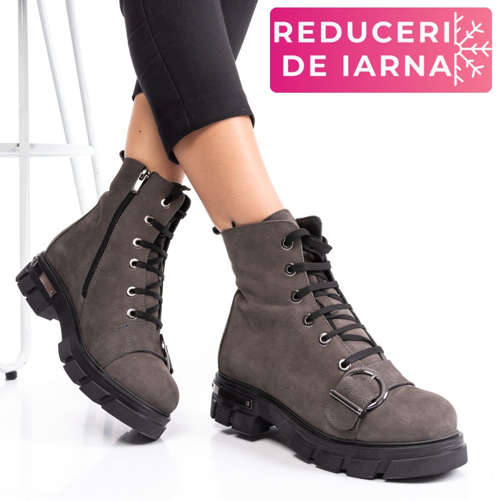 GHETE GRI PIELE NATURALA 1PC1903