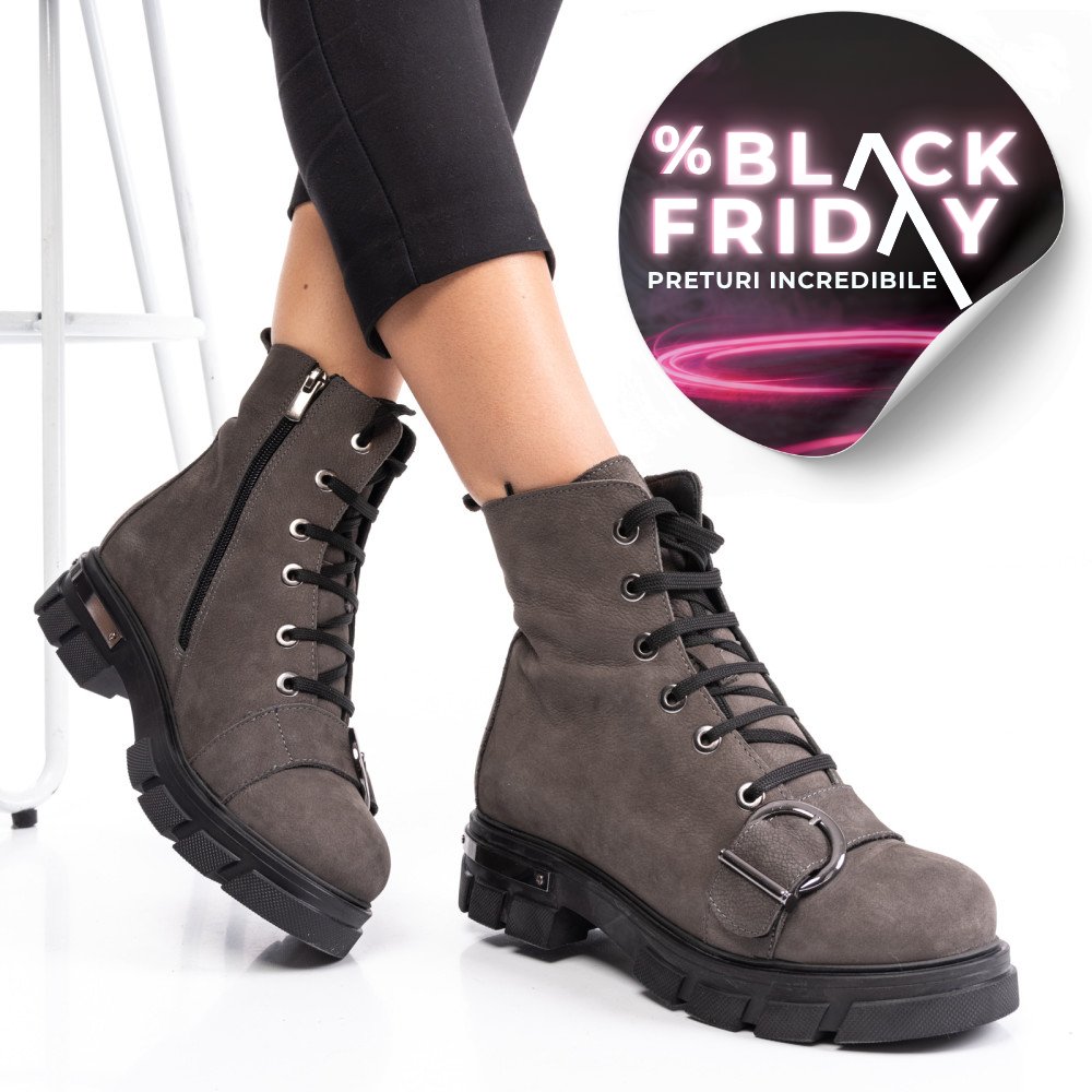 GHETE GRI PIELE NATURALA 1PC1903