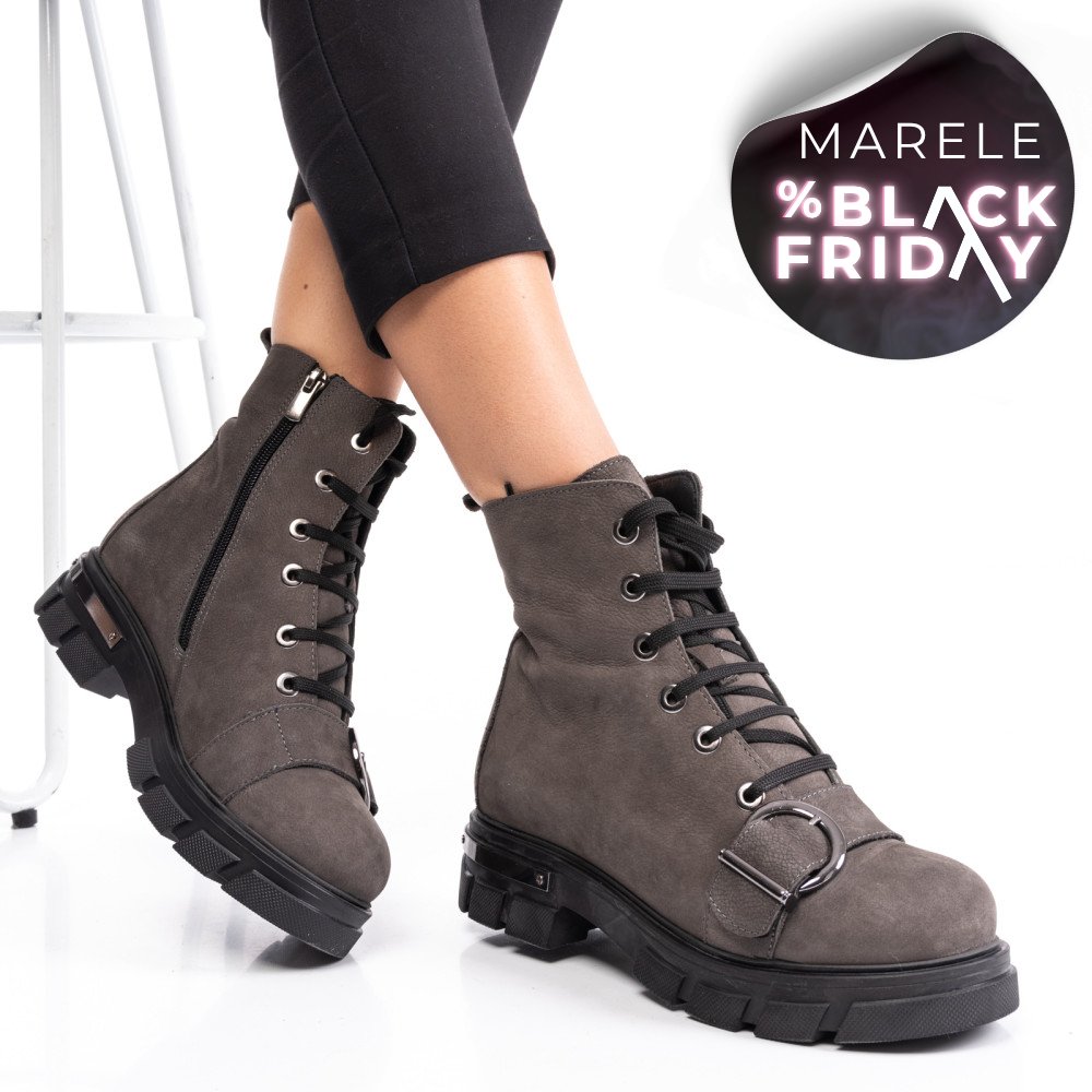 GHETE GRI PIELE NATURALA 1PC1903