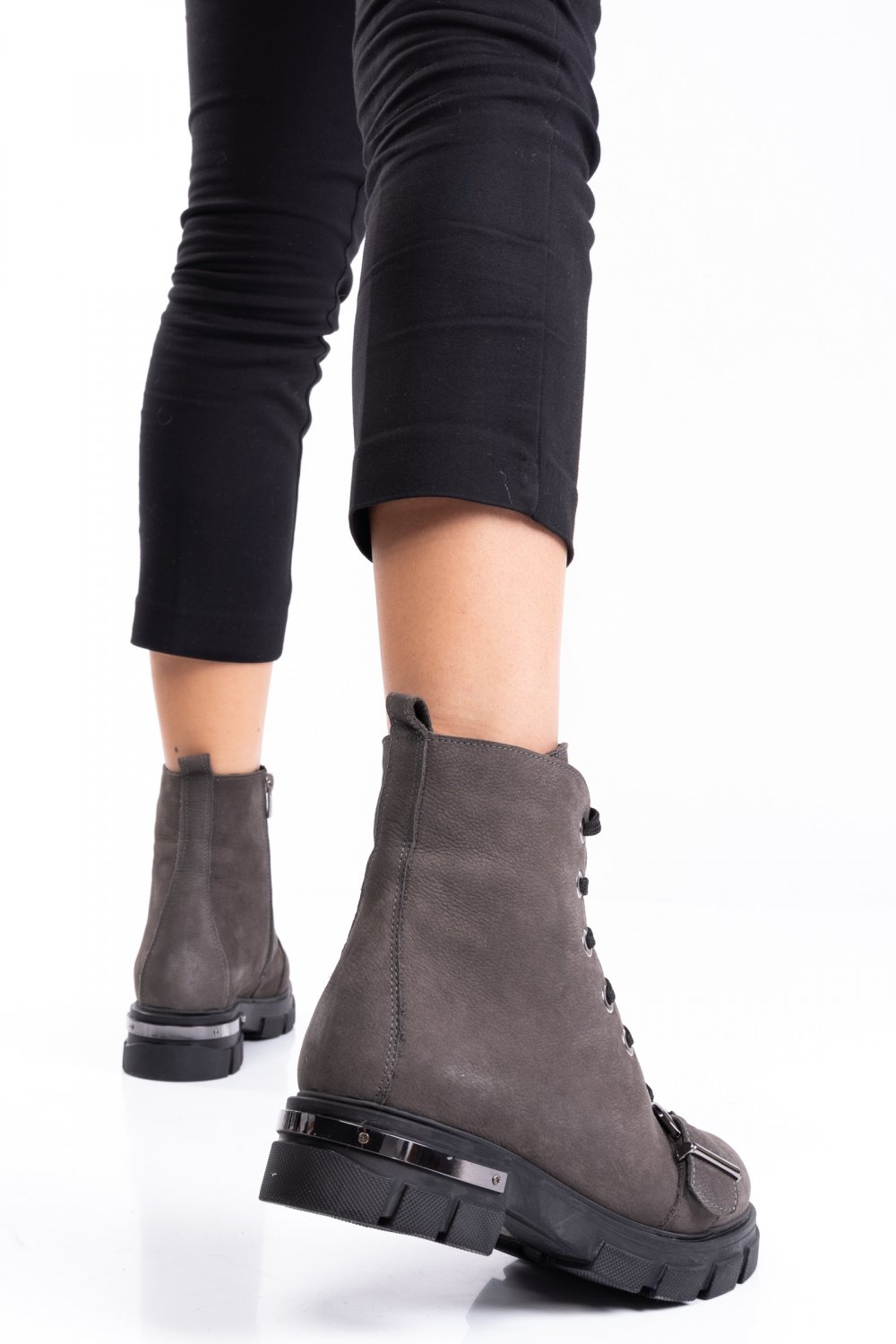 GHETE GRI PIELE NATURALA 1PC1903