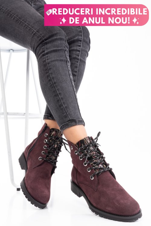 Ghete visinii color piele naturala intoarsa 0pc10