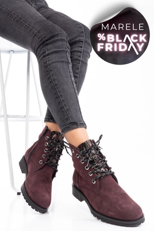 Ghete visinii color piele naturala intoarsa 0pc10