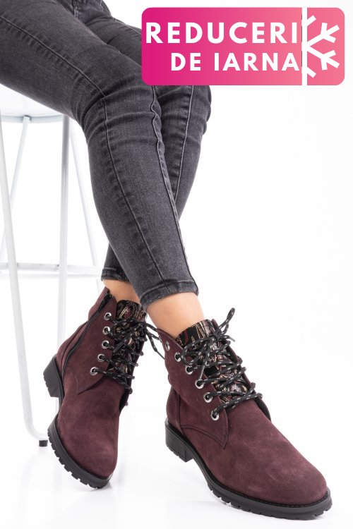 Ghete visinii color piele naturala intoarsa 0pc10