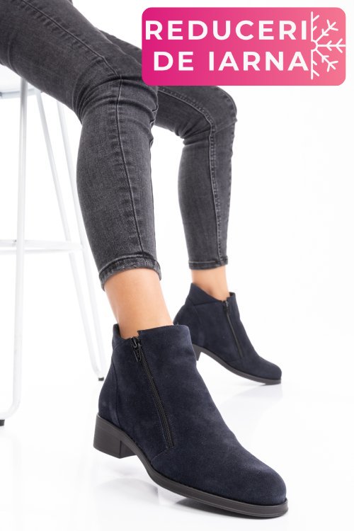 Ghete bleumarin piele naturala intoarsa 0pc1