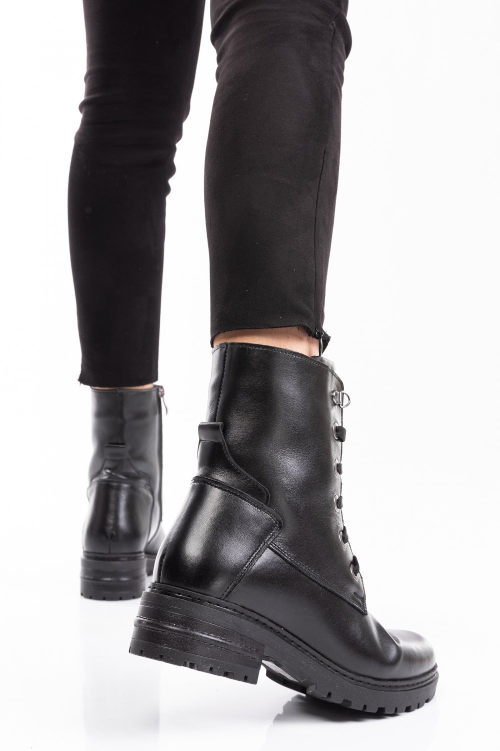 GHETE NEGRE PIELE NATURALA 9PC52