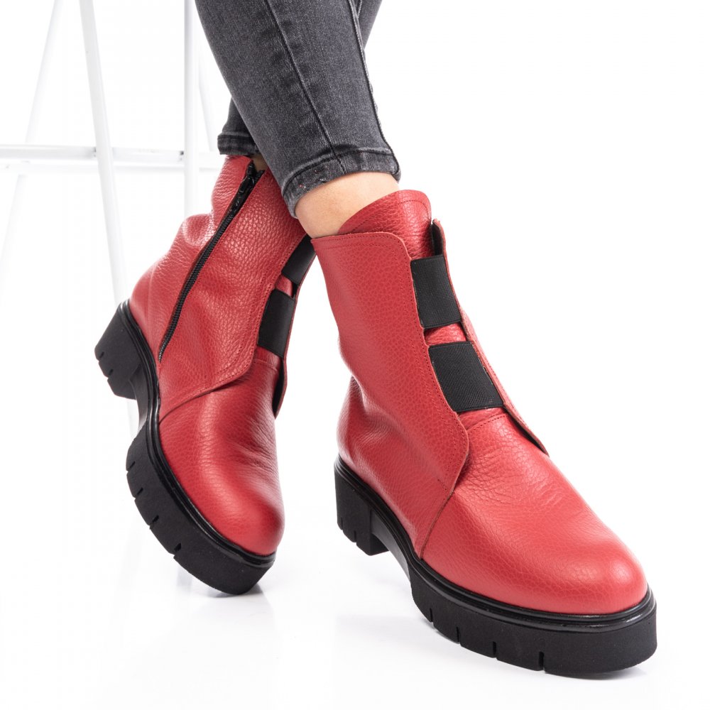 GHETE ROSII PIELE NATURALA 170PC