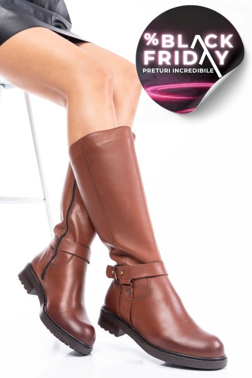Cizme maro piele naturala 2pc12817np