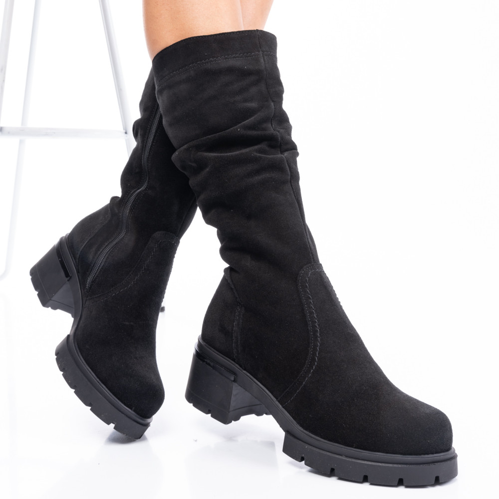 CIZME NEGRE PIELE NATURALA INTOARSA 2PC12824SP