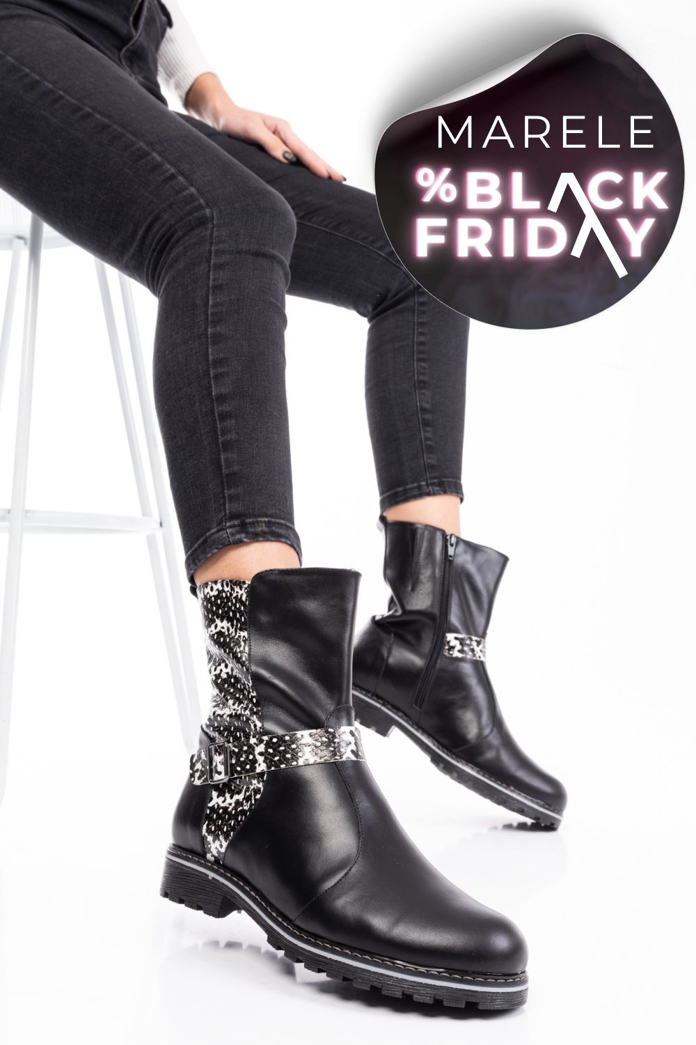 GHETE NEGRU ALB SNK 0PC17