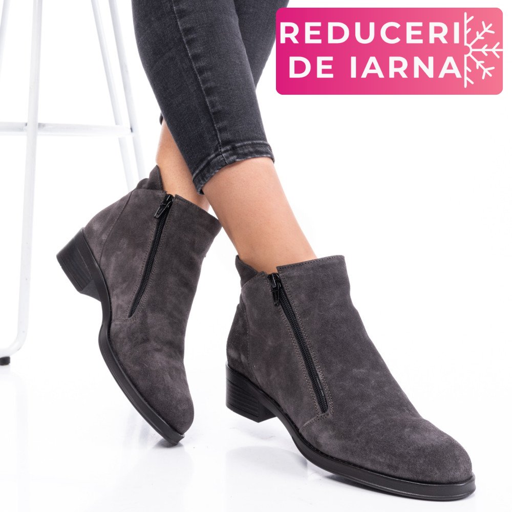 GHETE GRI INCHIS PIELE NATURALA INTOARSA 0PC1