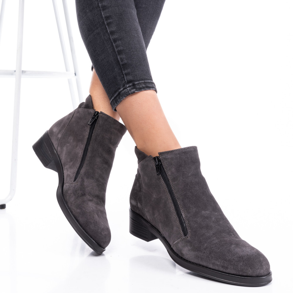 GHETE GRI INCHIS PIELE NATURALA INTOARSA 0PC1