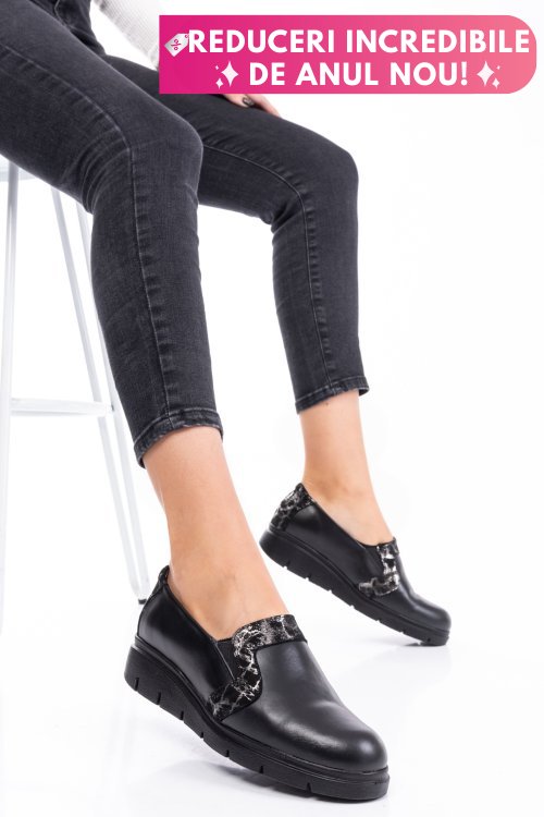 Pantofi black silver piele naturala 2pc023l