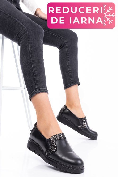 Pantofi black silver piele naturala 2pc023l