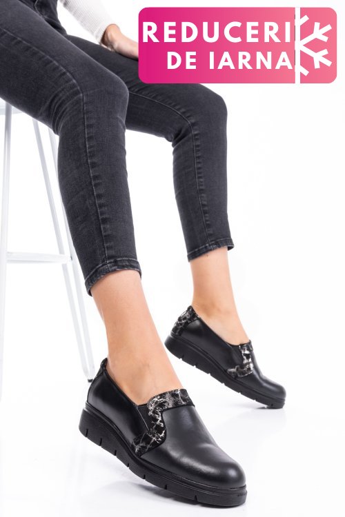 Pantofi black silver piele naturala 2pc023l