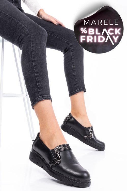 Pantofi black silver piele naturala 2pc023l