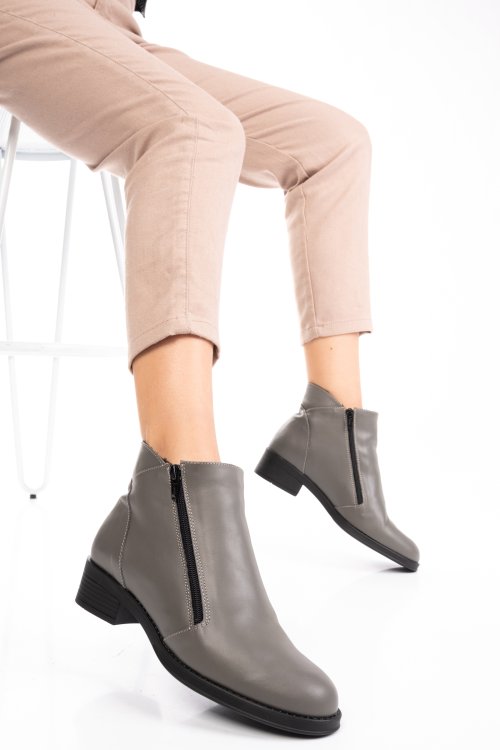 Ghete gri deschis piele naturala 0pc1