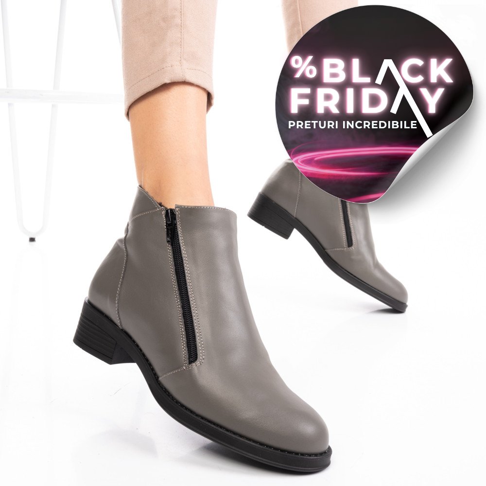 GHETE GRI DESCHIS PIELE NATURALA 0PC1