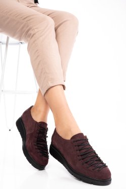 PANTOFIALL WINE PIELE NATURALA INTOARSA 2PC035