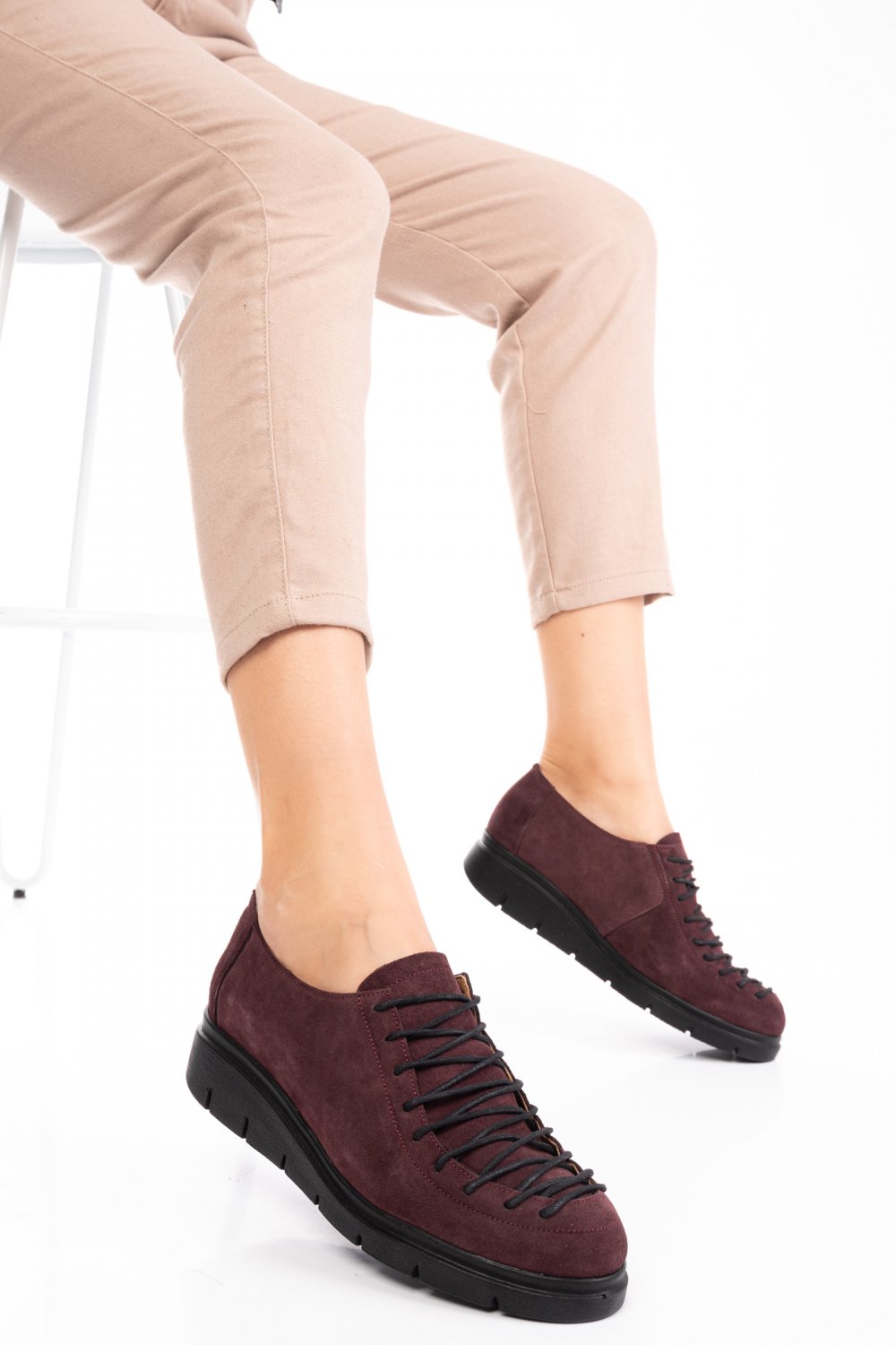 PANTOFIALL WINE PIELE NATURALA INTOARSA 2PC035