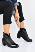 BOTINE NEGRE PIELE NATURALA 0PC62