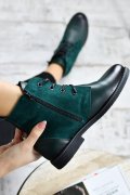 GHETE VERZI PIELE NATURALA INTOARSA 1PC15