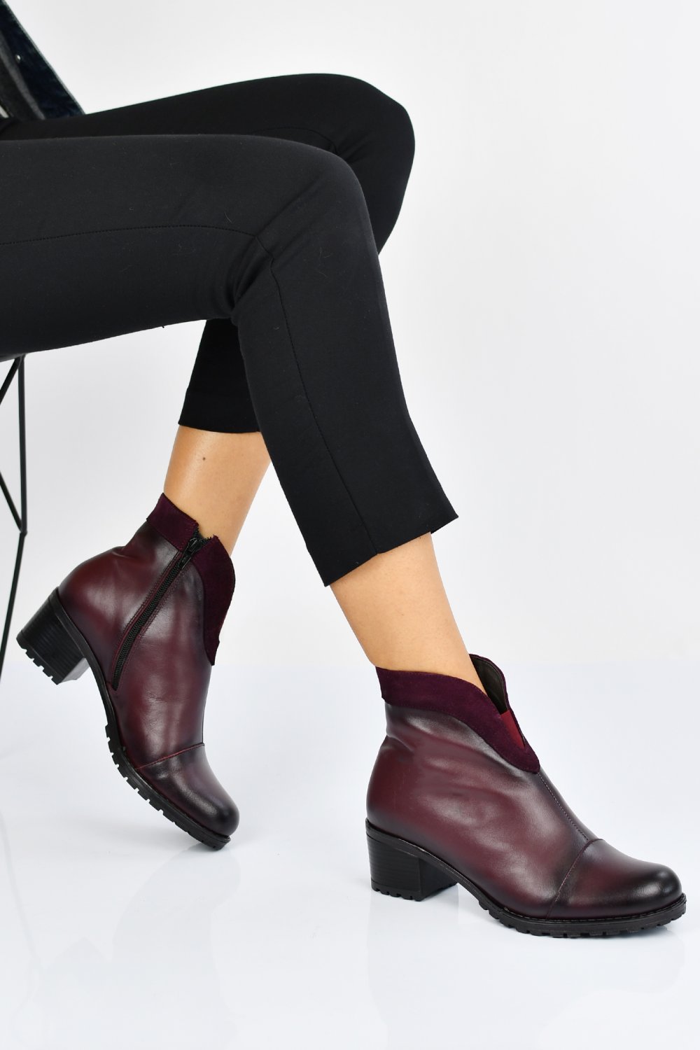 BOTINE VISINII PIELE NATURALA 0PC62