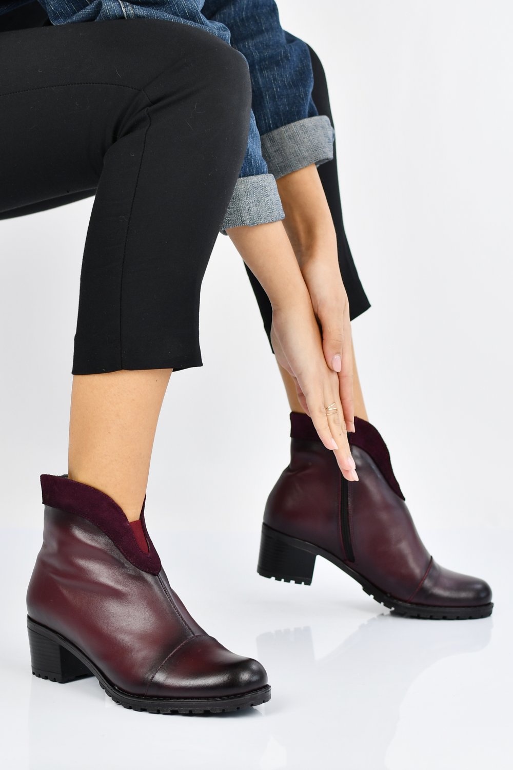 BOTINE VISINII PIELE NATURALA 0PC62