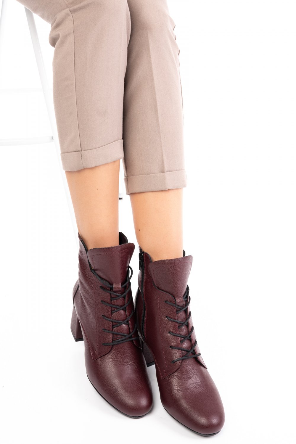 BOTINE VISINII PIELE NATURALA 0PC50