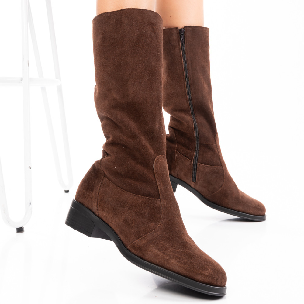 CIZME MARO INCHIS PIELE NATURALA INTOARSA 7PC01-IMB