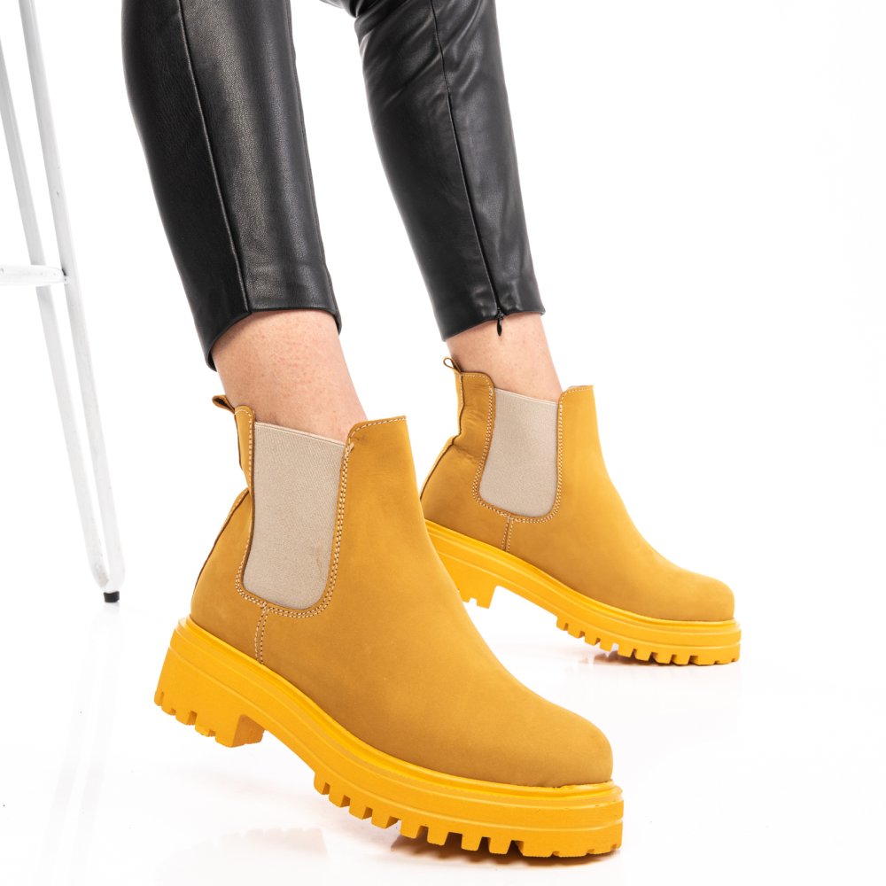 GHETE GALBENE PIELE NATURALA 2PC79